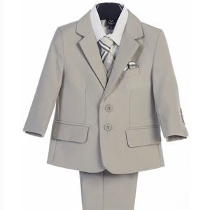 Little Gents Boy's 5 Light Gray Piece Suit
